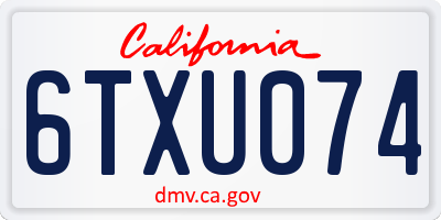 CA license plate 6TXU074