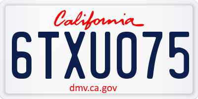 CA license plate 6TXU075