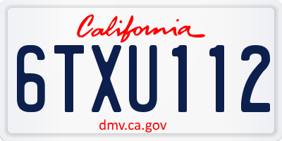 CA license plate 6TXU112