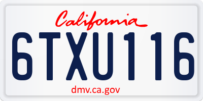 CA license plate 6TXU116