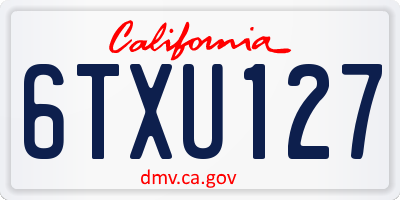 CA license plate 6TXU127