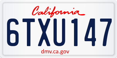 CA license plate 6TXU147