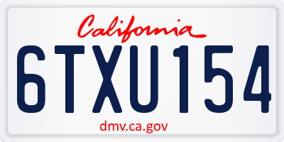 CA license plate 6TXU154