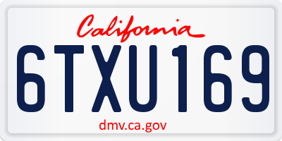 CA license plate 6TXU169