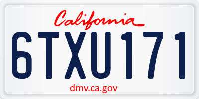 CA license plate 6TXU171