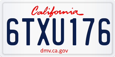 CA license plate 6TXU176