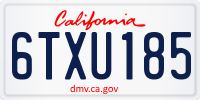CA license plate 6TXU185
