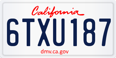 CA license plate 6TXU187