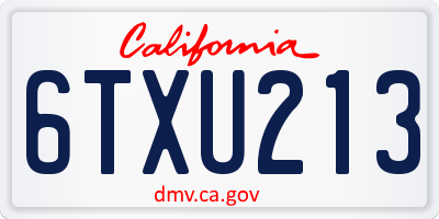CA license plate 6TXU213