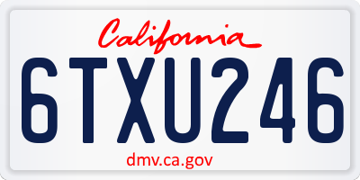 CA license plate 6TXU246