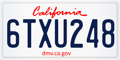 CA license plate 6TXU248