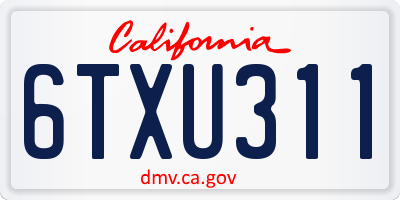 CA license plate 6TXU311