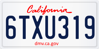 CA license plate 6TXU319