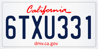 CA license plate 6TXU331