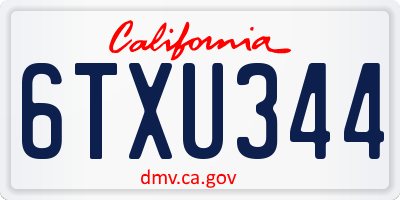 CA license plate 6TXU344