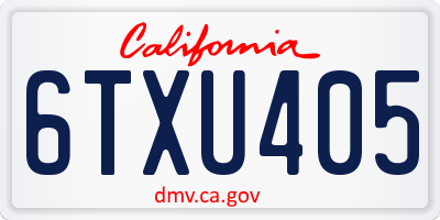 CA license plate 6TXU405