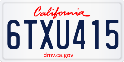 CA license plate 6TXU415