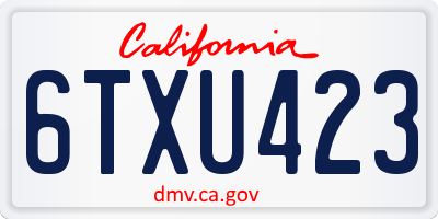 CA license plate 6TXU423