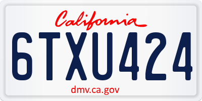 CA license plate 6TXU424