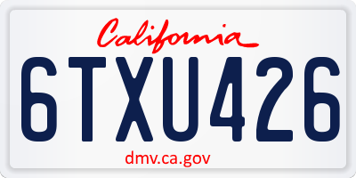 CA license plate 6TXU426