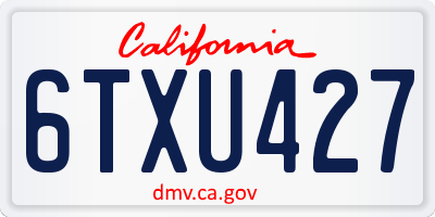 CA license plate 6TXU427