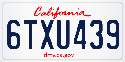 CA license plate 6TXU439