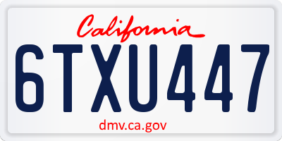 CA license plate 6TXU447