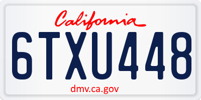 CA license plate 6TXU448