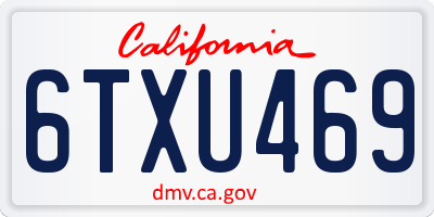 CA license plate 6TXU469