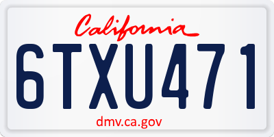 CA license plate 6TXU471