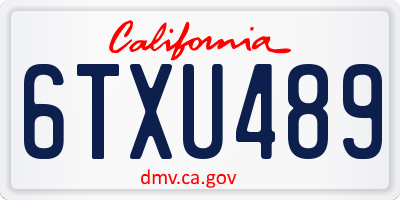 CA license plate 6TXU489