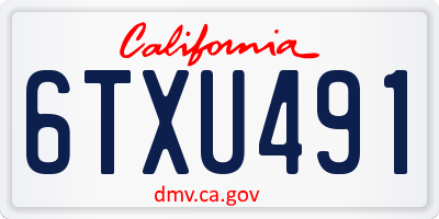 CA license plate 6TXU491