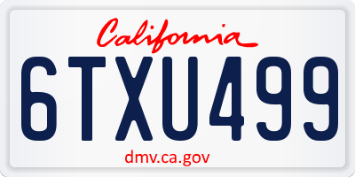 CA license plate 6TXU499