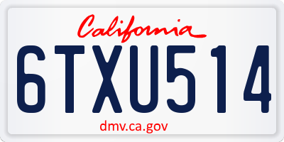 CA license plate 6TXU514