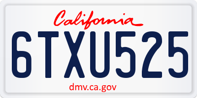 CA license plate 6TXU525