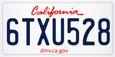 CA license plate 6TXU528