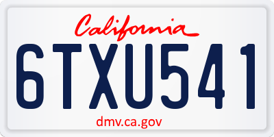 CA license plate 6TXU541