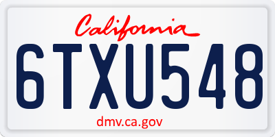 CA license plate 6TXU548