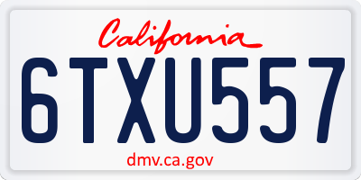 CA license plate 6TXU557