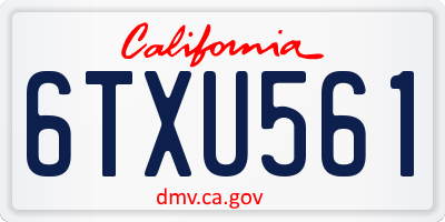 CA license plate 6TXU561