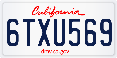 CA license plate 6TXU569