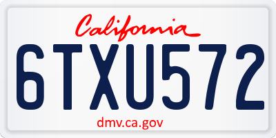 CA license plate 6TXU572
