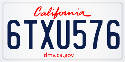 CA license plate 6TXU576