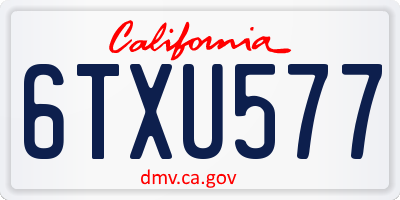 CA license plate 6TXU577