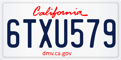 CA license plate 6TXU579