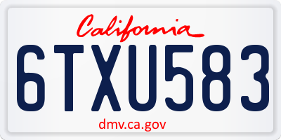 CA license plate 6TXU583