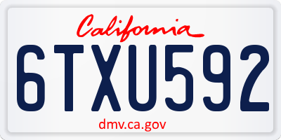 CA license plate 6TXU592