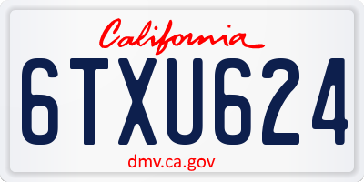 CA license plate 6TXU624