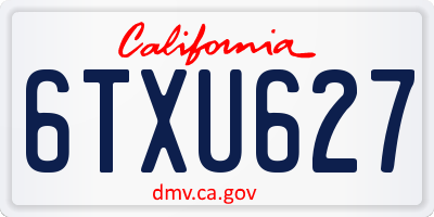 CA license plate 6TXU627