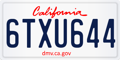 CA license plate 6TXU644